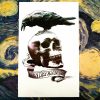 Nu-TATY Raven Crow Skull Temporary Tattoo Body Art Sleeve Arm Flash Tattoo Stickers 12*cm Waterproof Tatto Henna Fake Sticker 3