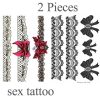 HD Women Large sex Tatoo/Temporary Sticker/Vintage cool Red bow leg ring Temporary Tattoo Stickers original Design tattoo 1