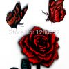 5pcs Temporary 3D Tattoo Sticker Colorful Butterfly Rose Tatoo Tatuagem Totem for Women Skin Beauty Beach Body Art 3