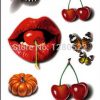 15 new 6pcs 3D Temporary Tattoo Sticker butterfly Tatuagem carton tatoo Colorful Bow Tie strawberry Body Art for kids women 4