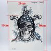 1pcs Big Cool Death Skull Tattoos For Men, Beautiful Arm Back Skull Pirate Waterproof Large Temporary Tattoo Stickers 30*21cm 3