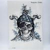 1pcs Big Cool Death Skull Tattoos For Men, Beautiful Arm Back Skull Pirate Waterproof Large Temporary Tattoo Stickers 30*21cm 1
