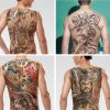 48*35cm Big size buddha ghost totem tattoo stickers men women waterproof full back body temporary tattoos RP2 3