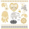 VT397/Latest India Henna MetallicTattoos Gold Silver Body Temporary Flash Mandala Flower Elephant Dreamcatcher Tattoo Designs 1