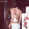 3D lifelike Cherry blossoms rose big flowers Waterproof Temporary tattoos women flash tattoo arm shoulder tattoo stickers 4